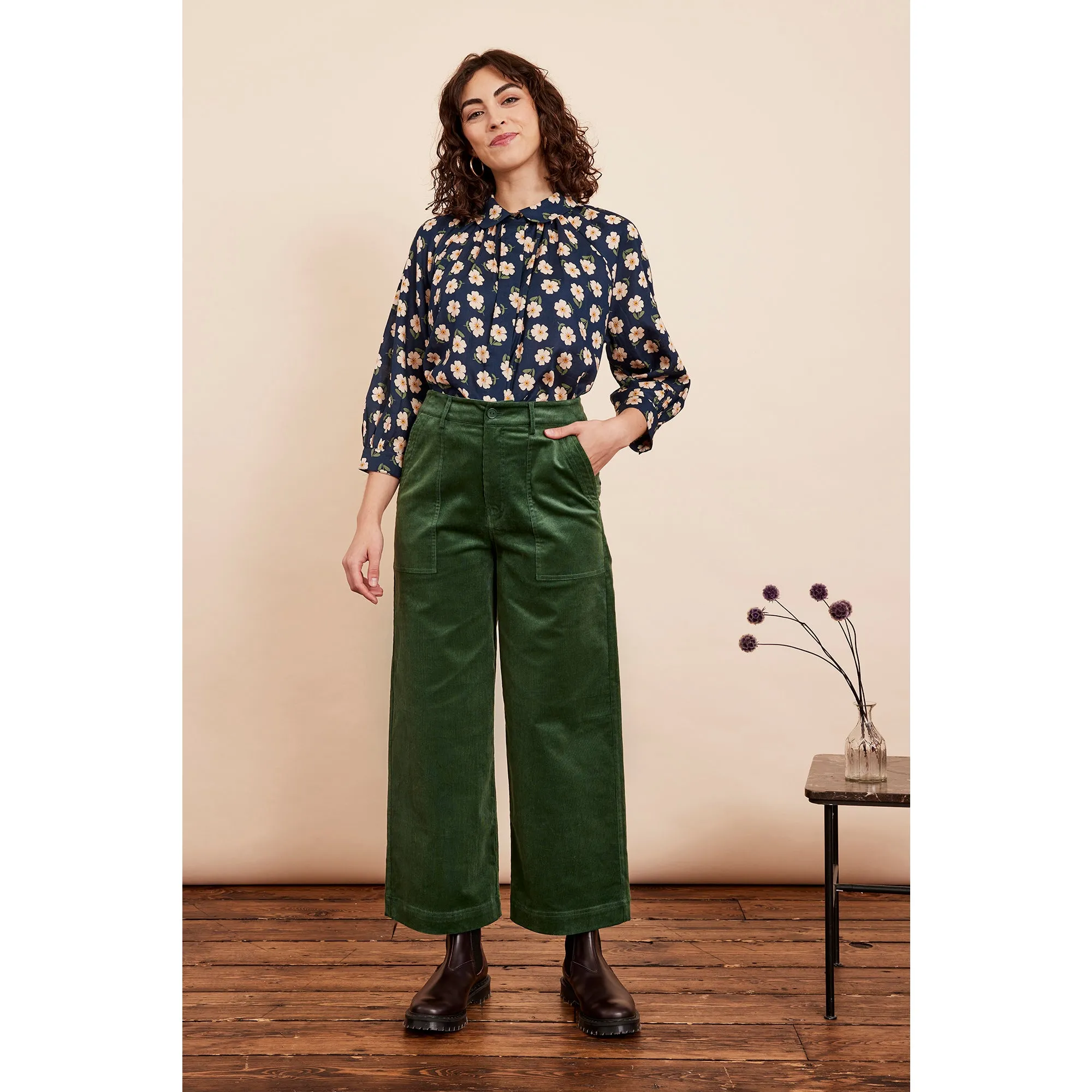 Nora Cropped Trouser - Green