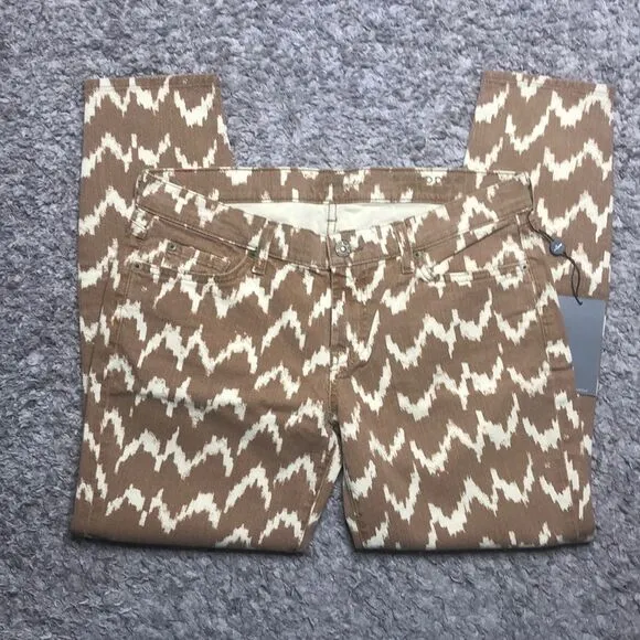 NWT 7 for all mankind the skinny crop printed jean