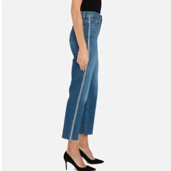 NWT J Brand Jules High-Rise Ankle Jeans  Embellished Rhinestones Jules  Sz 29