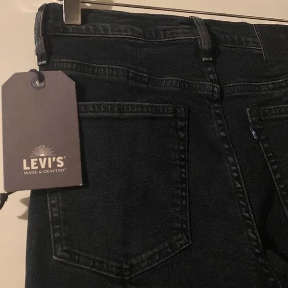 NWT: Levis Jeans  Made &amp; Crafted Black Mineral Skinny Zip Leg Japanese Denim