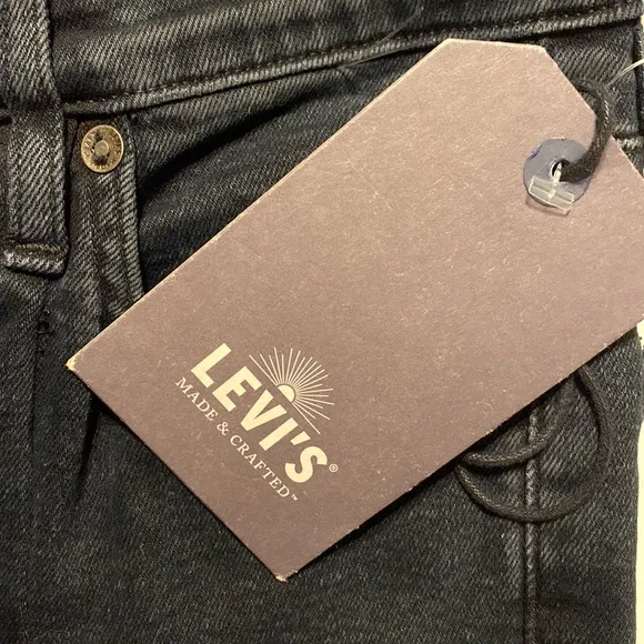 NWT: Levis Jeans  Made &amp; Crafted Black Mineral Skinny Zip Leg Japanese Denim