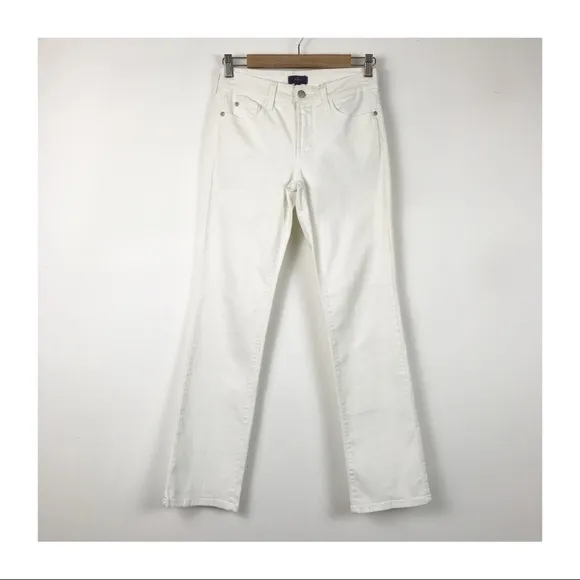 NWT NYDJ Marilyn Straight Jeans in Optic White Size 0P