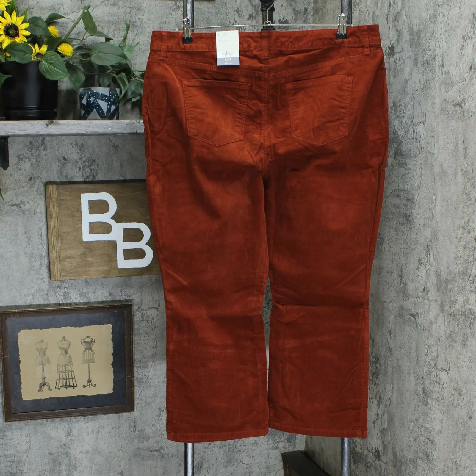 NWT Style & Co Plus Size Button Fly Crop Corduroy Jeans. 100102136W 20W