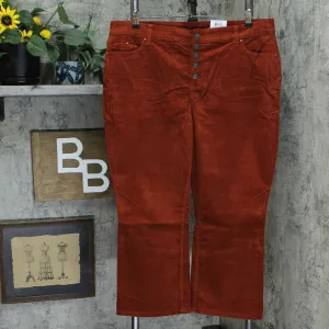 NWT Style & Co Plus Size Button Fly Crop Corduroy Jeans. 100102136W 20W