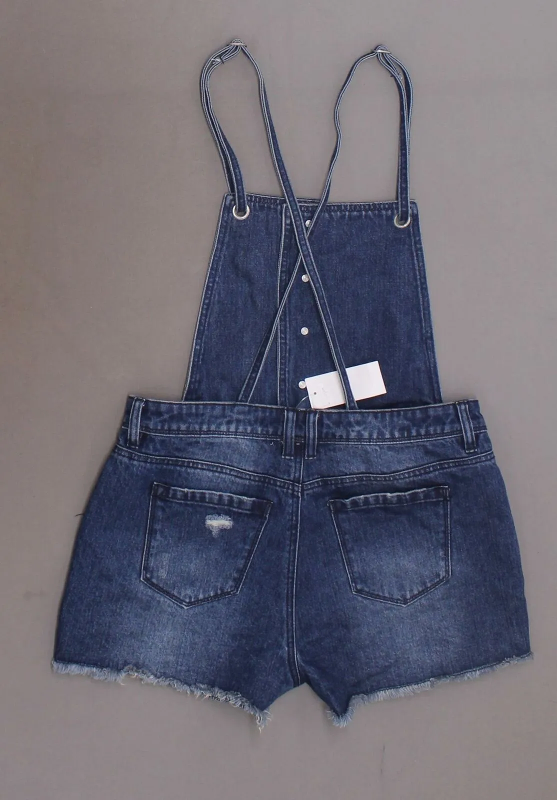 NWT Tinsel Town Womens Distressed Overalls Jean Shorts. TB022494 Medium