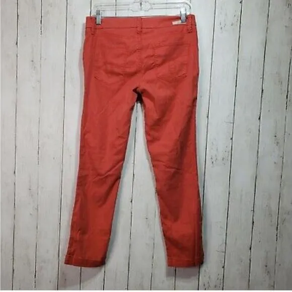 NWT Anthropologie Level 99 Lily Skinny Straight Tencel Jeans Rust