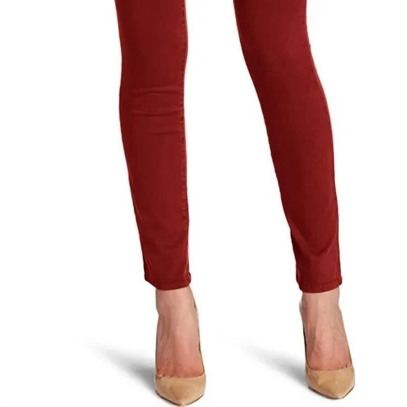 NWT Anthropologie Level 99 Lily Skinny Straight Tencel Jeans Rust