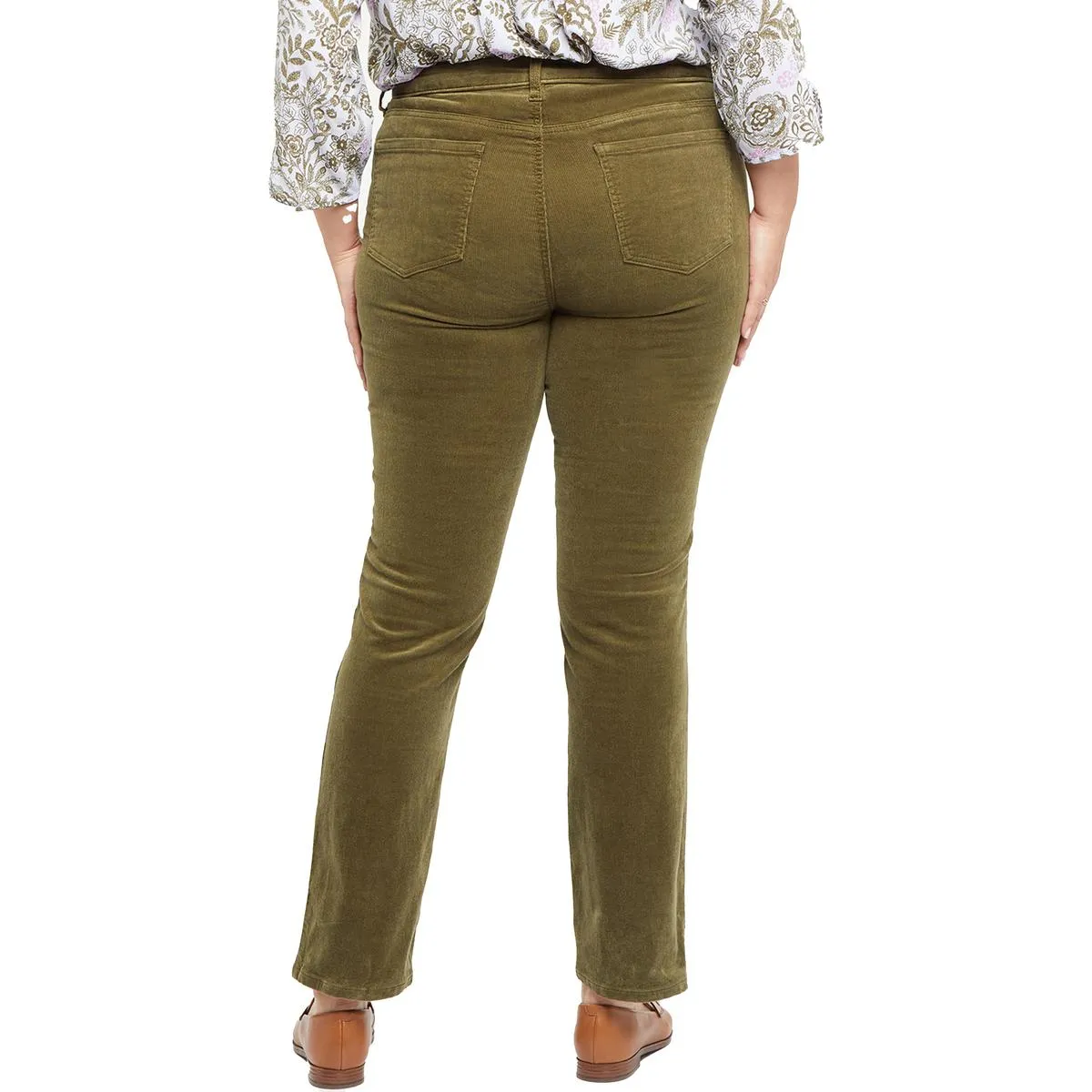 NYDJ Womens Plus Sheri Slim Tummy Slimming Corduroy Skinny Pants