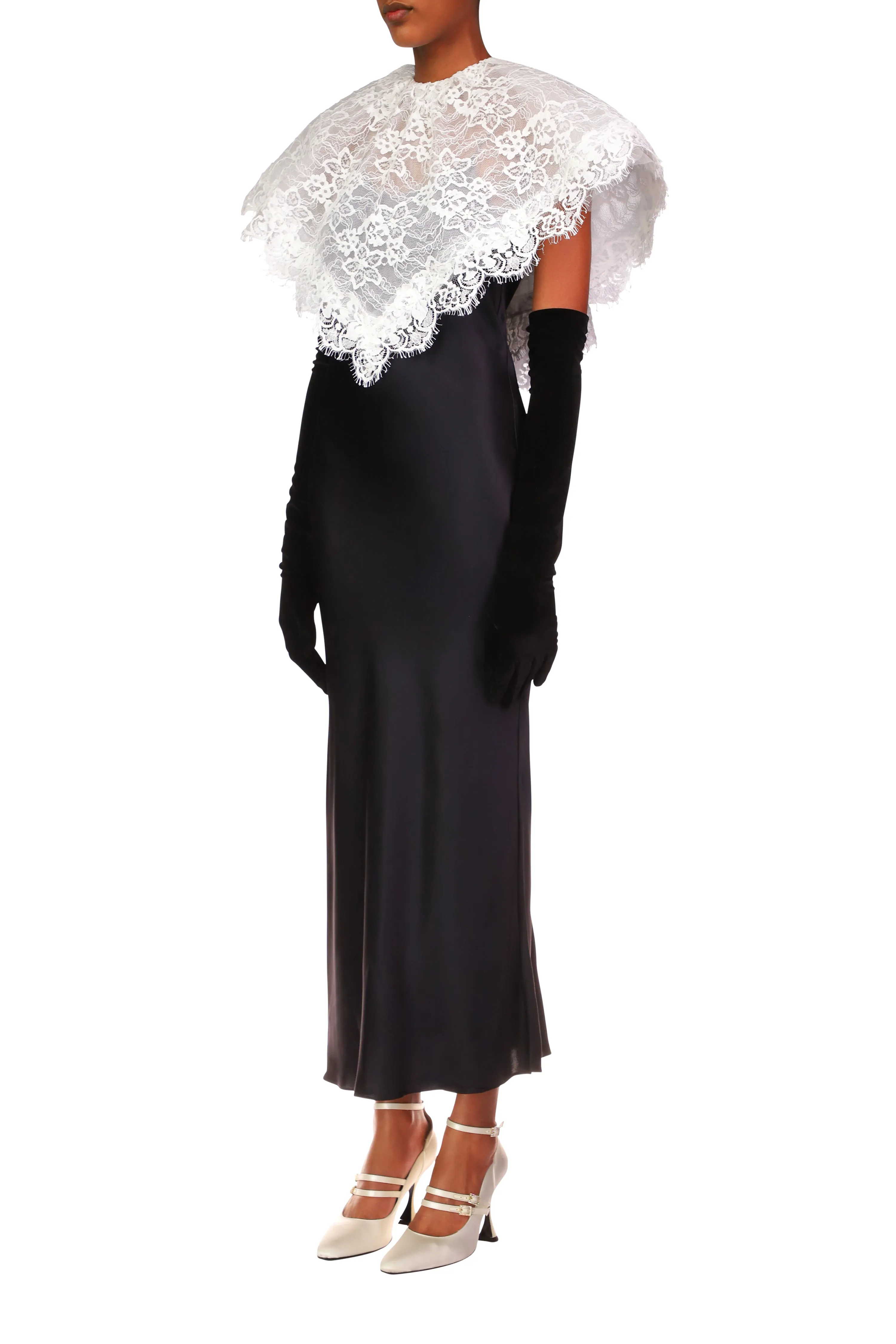 Off White Corded Lace Collar