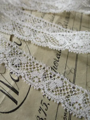 Off White English Nottingham Lace- Valenciennes Foliage- 1.7cm