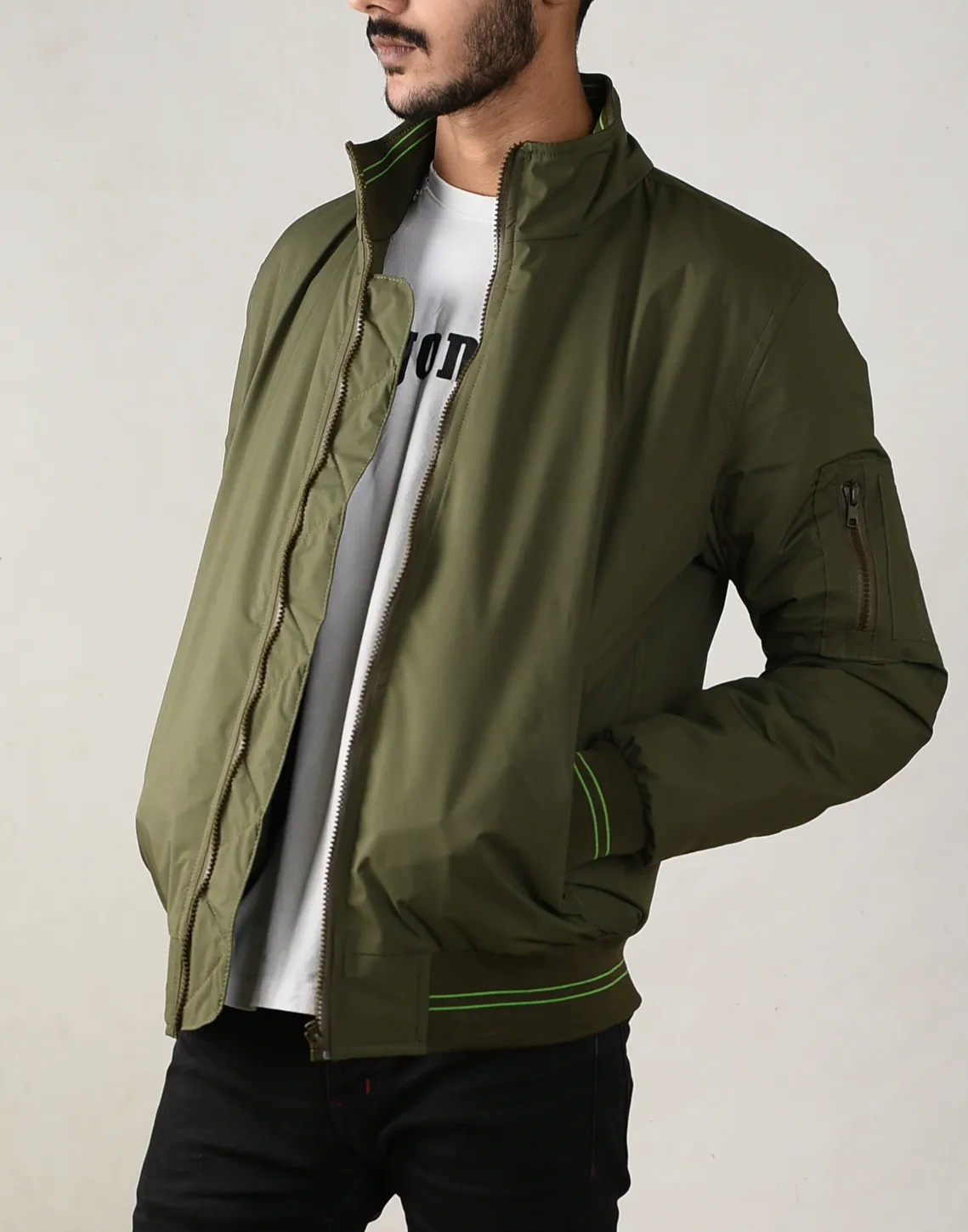 Olive Grove Bomber Jacket