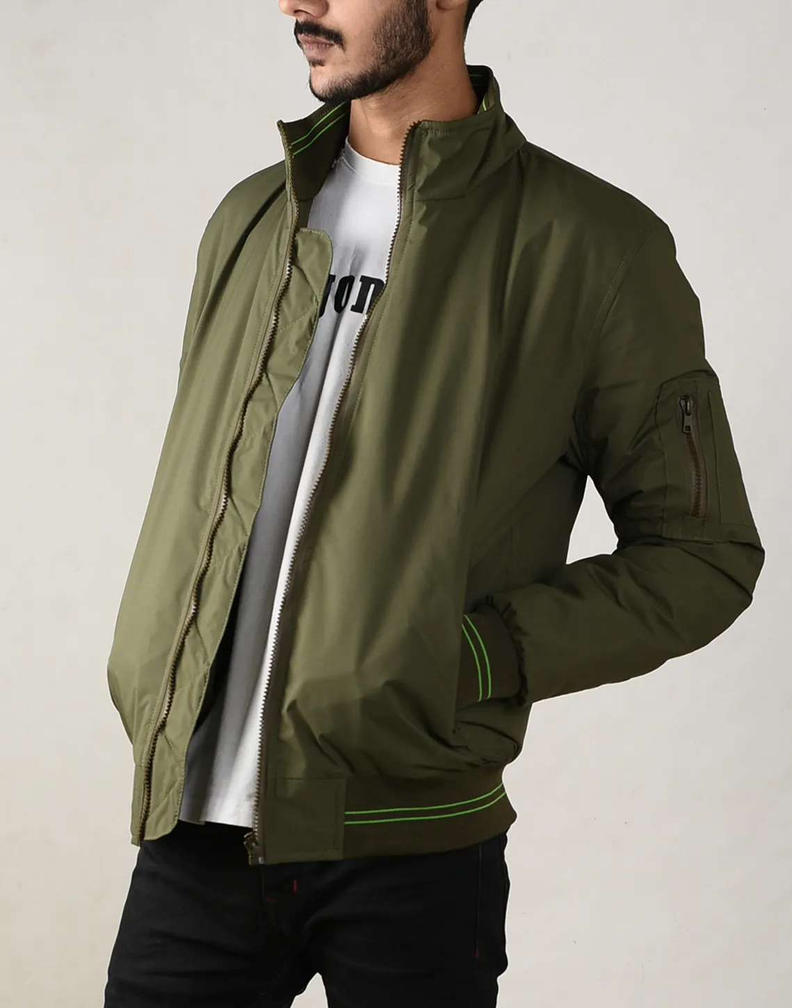 Olive Grove Bomber Jacket
