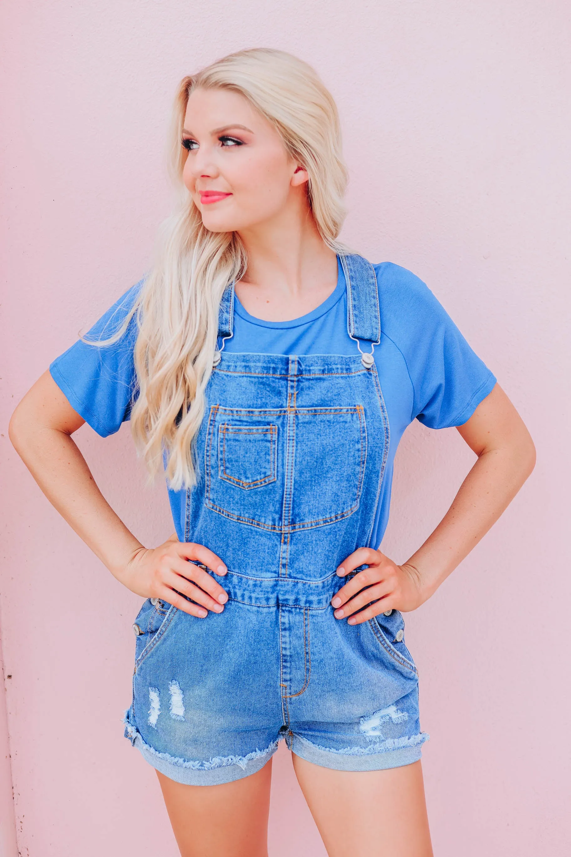 Olivia Denim Overall Shorts
