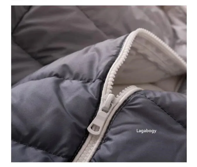 Ombre Hooded Puffer Jacket - Gradient Winter Warmth Down Plus Sizes Jacket