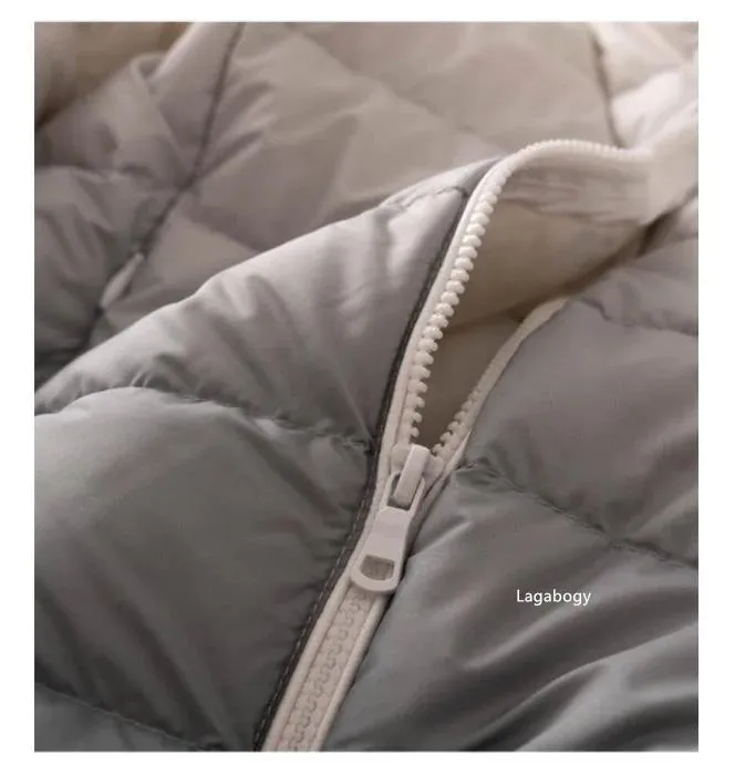 Ombre Hooded Puffer Jacket - Gradient Winter Warmth Down Plus Sizes Jacket