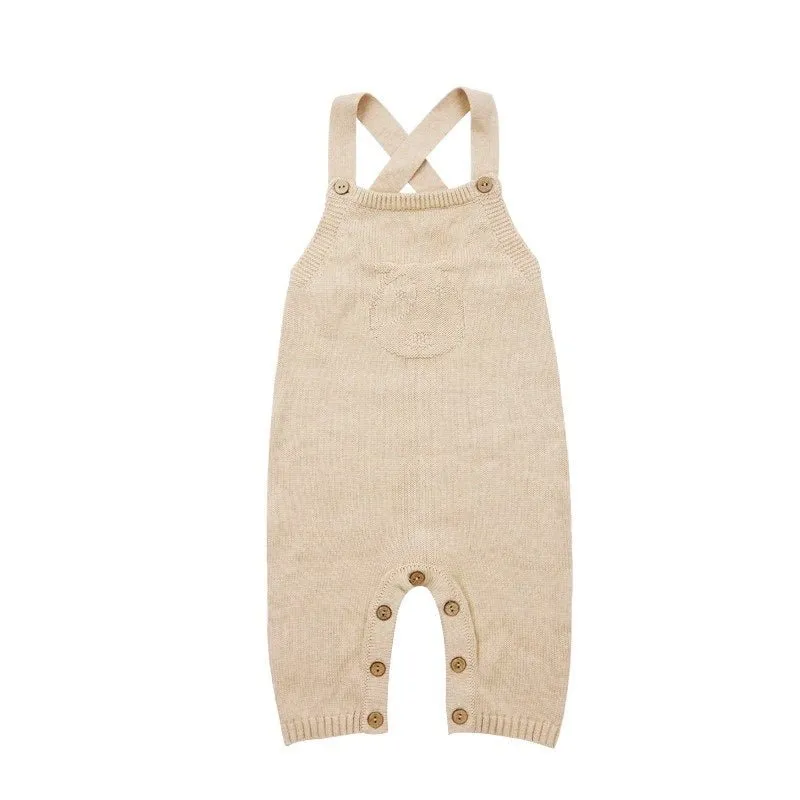 Organic Cotton Knitted Baby Overalls