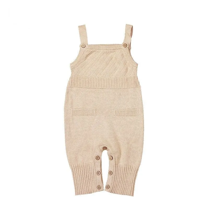 Organic Cotton Knitted Baby Overalls