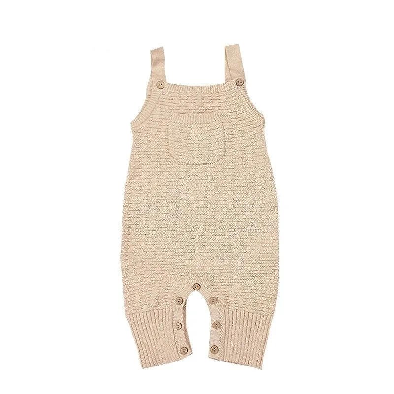 Organic Cotton Knitted Baby Overalls