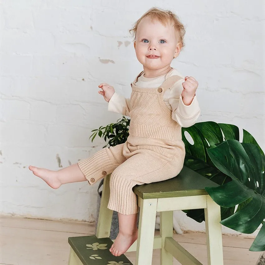 Organic Cotton Knitted Baby Overalls