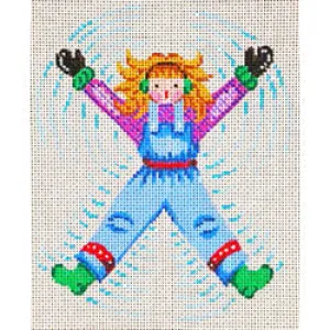 orn. Sno-angel, blue overalls 9250