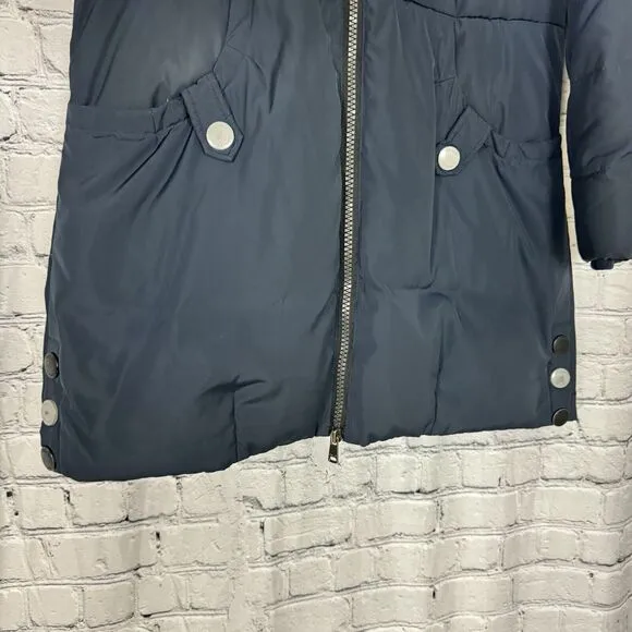 Orolay Womens Thickened Quilted Down Puffer Jacket Coat Navy Size M Full Zip