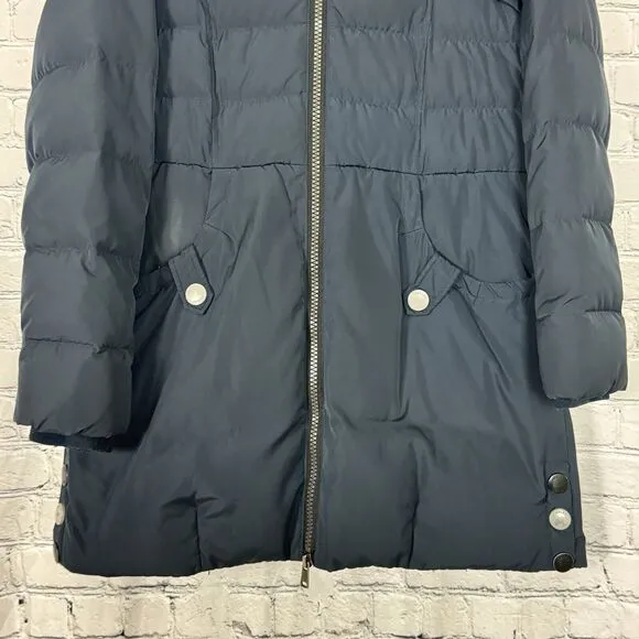 Orolay Womens Thickened Quilted Down Puffer Jacket Coat Navy Size M Full Zip