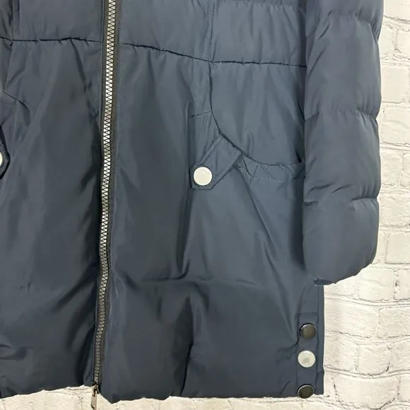 Orolay Womens Thickened Quilted Down Puffer Jacket Coat Navy Size M Full Zip