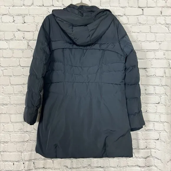 Orolay Womens Thickened Quilted Down Puffer Jacket Coat Navy Size M Full Zip