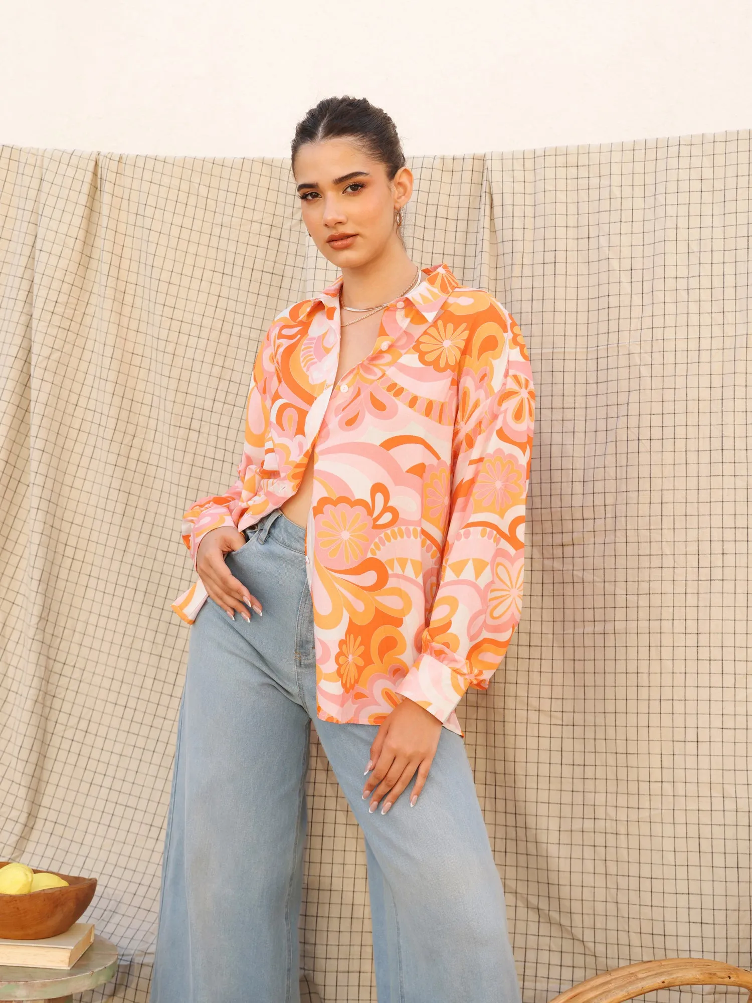 Over Sized Printed Shirt