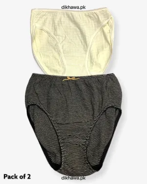 Pack of 2 Imported Stocklot Branded Cotton Panty Stretchable Cotton Lace Panty 2021