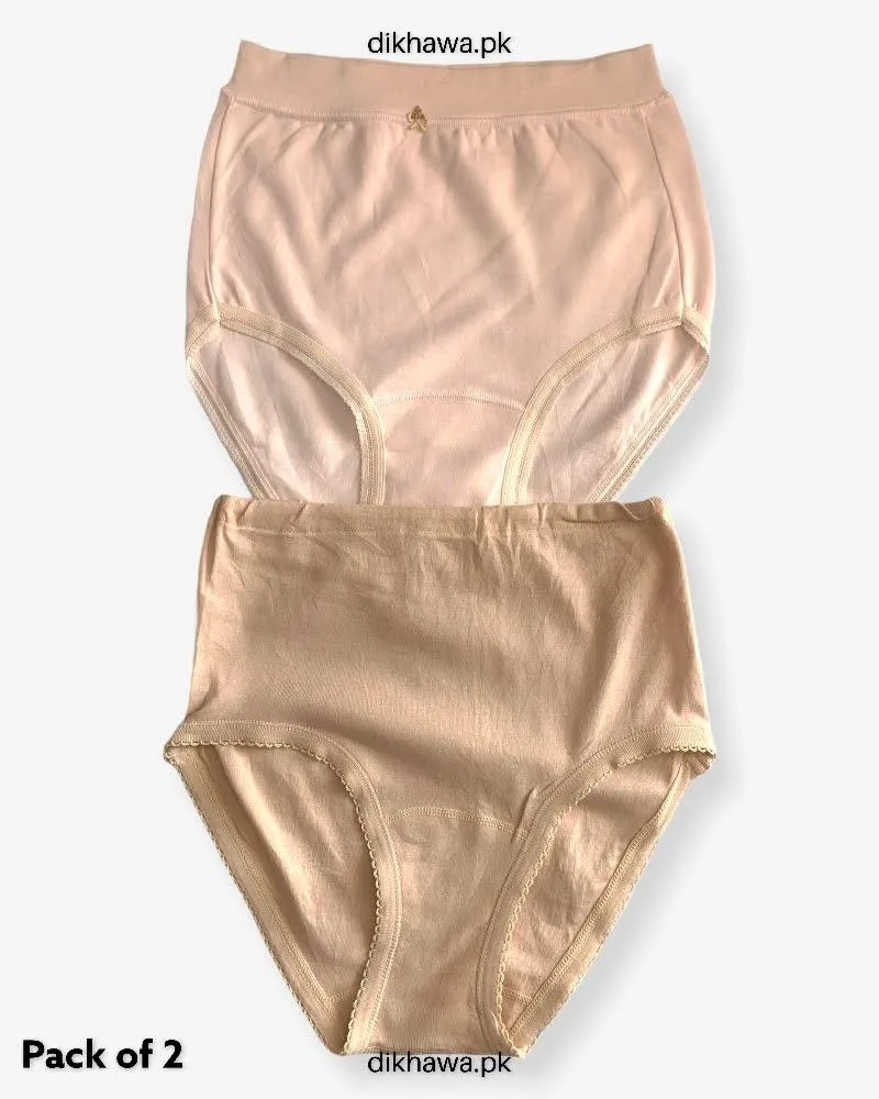 Pack of 2 Imported Stocklot Branded Cotton Panty Stretchable Cotton Lace Panty 2021