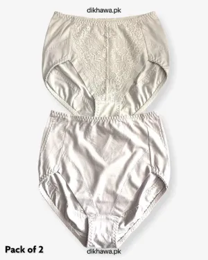 Pack of 2 Imported Stocklot Branded Cotton Panty Stretchable Cotton Lace Panty 2021
