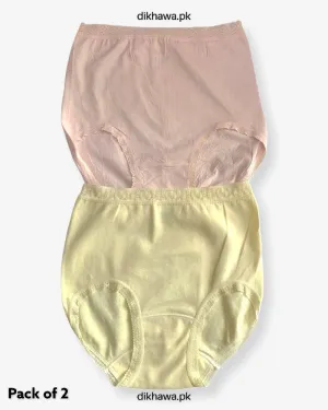 Pack of 2 Imported Stocklot Branded Cotton Panty Stretchable Cotton Lace Panty 2021