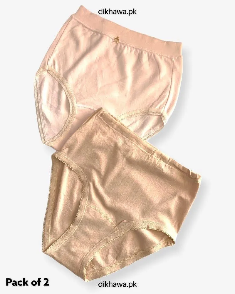 Pack of 2 Imported Stocklot Branded Cotton Panty Stretchable Cotton Lace Panty 2021