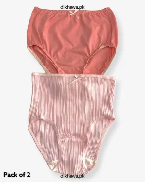 Pack of 2 Imported Stocklot Branded Cotton Panty Stretchable Cotton Lace Panty 2021