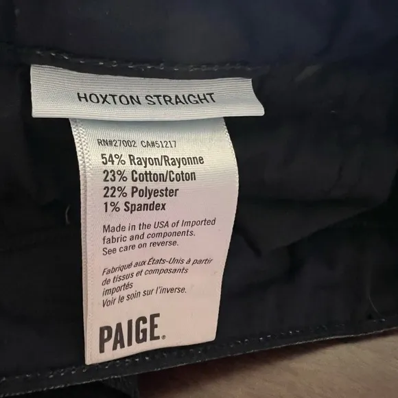 PAIGE Hoxton Straight Leg Jeans Size 31