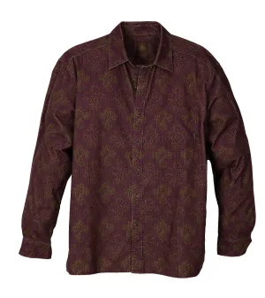 Paisley Print Fine-Wale Corduroy Shirt