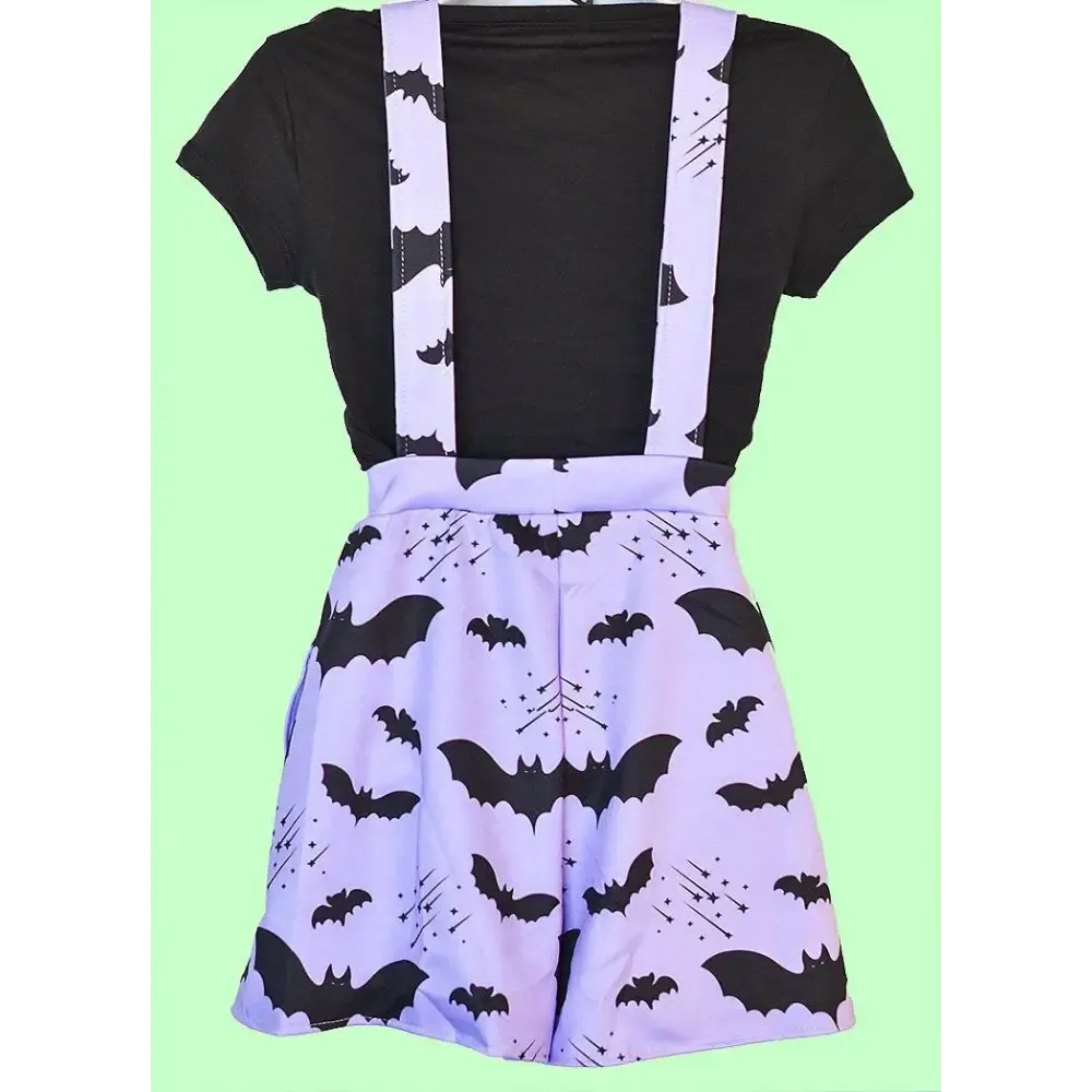 Pastel Gothic Overalls Make a Fashion Statement with Bat Pattern