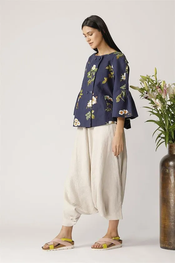 Payal Pratap   -   Navy Blue Alata Overlap Jacket  Morning Glory