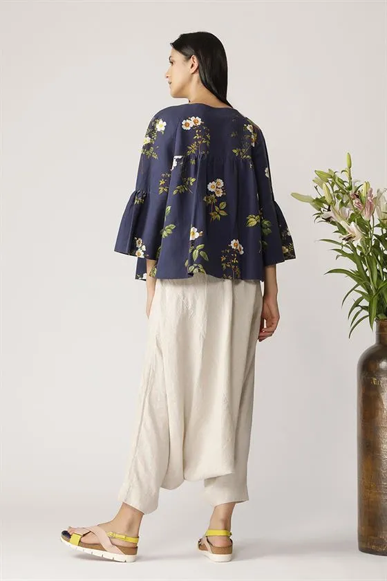 Payal Pratap   -   Navy Blue Alata Overlap Jacket  Morning Glory