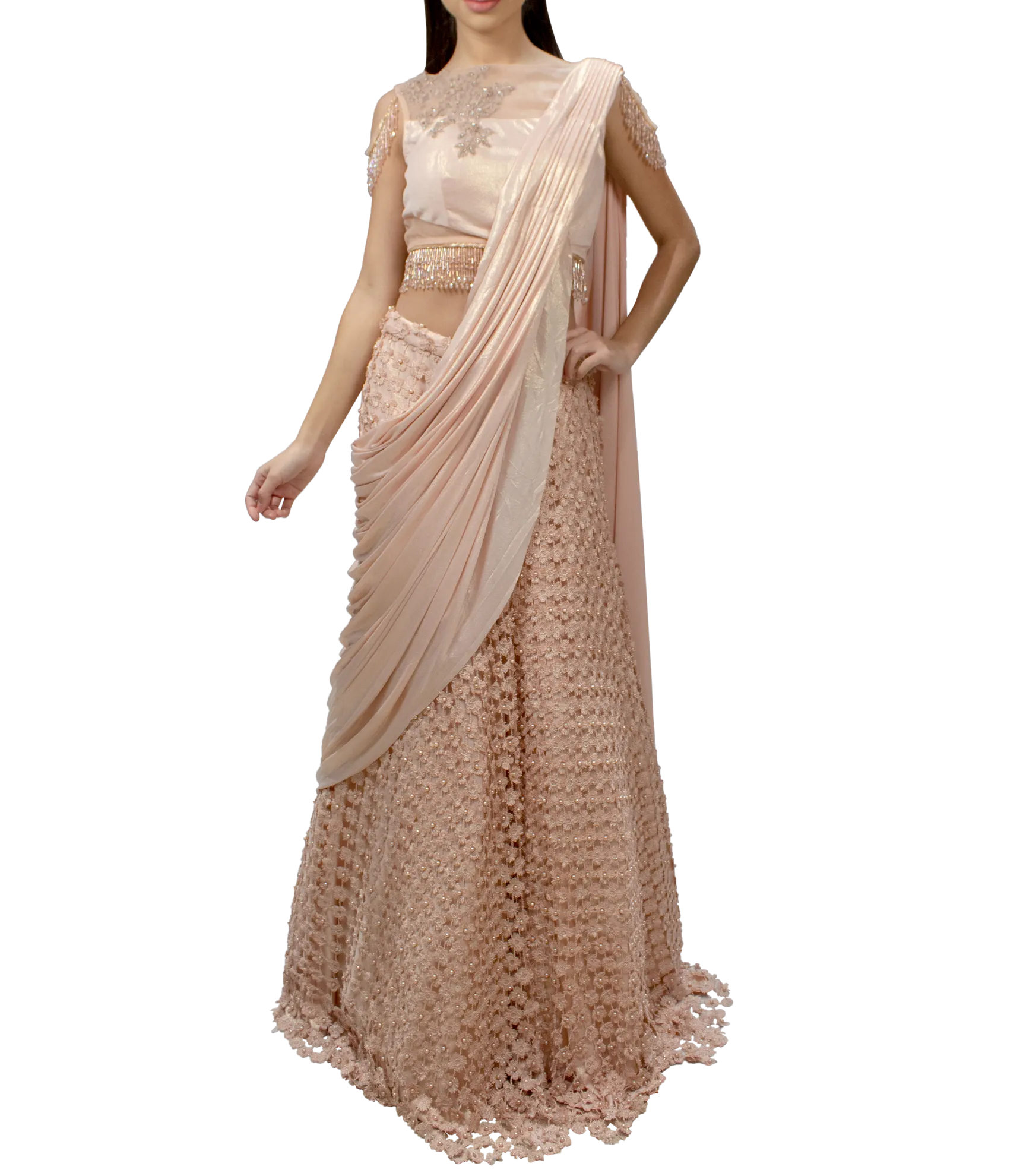 Peach lehenga set