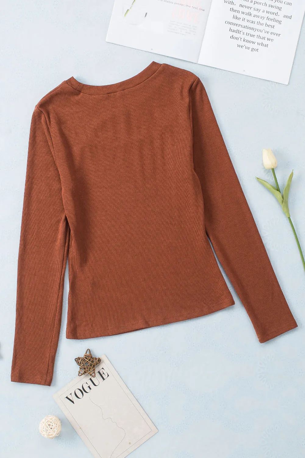 Peekaboo Cutout Long Sleeve Top