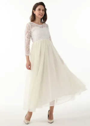 Peony Lace Dress for Women in Ivory