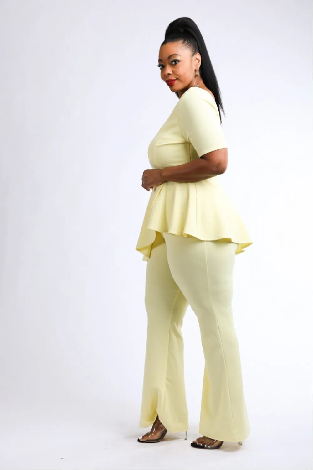 Peplum Top & Pants Set