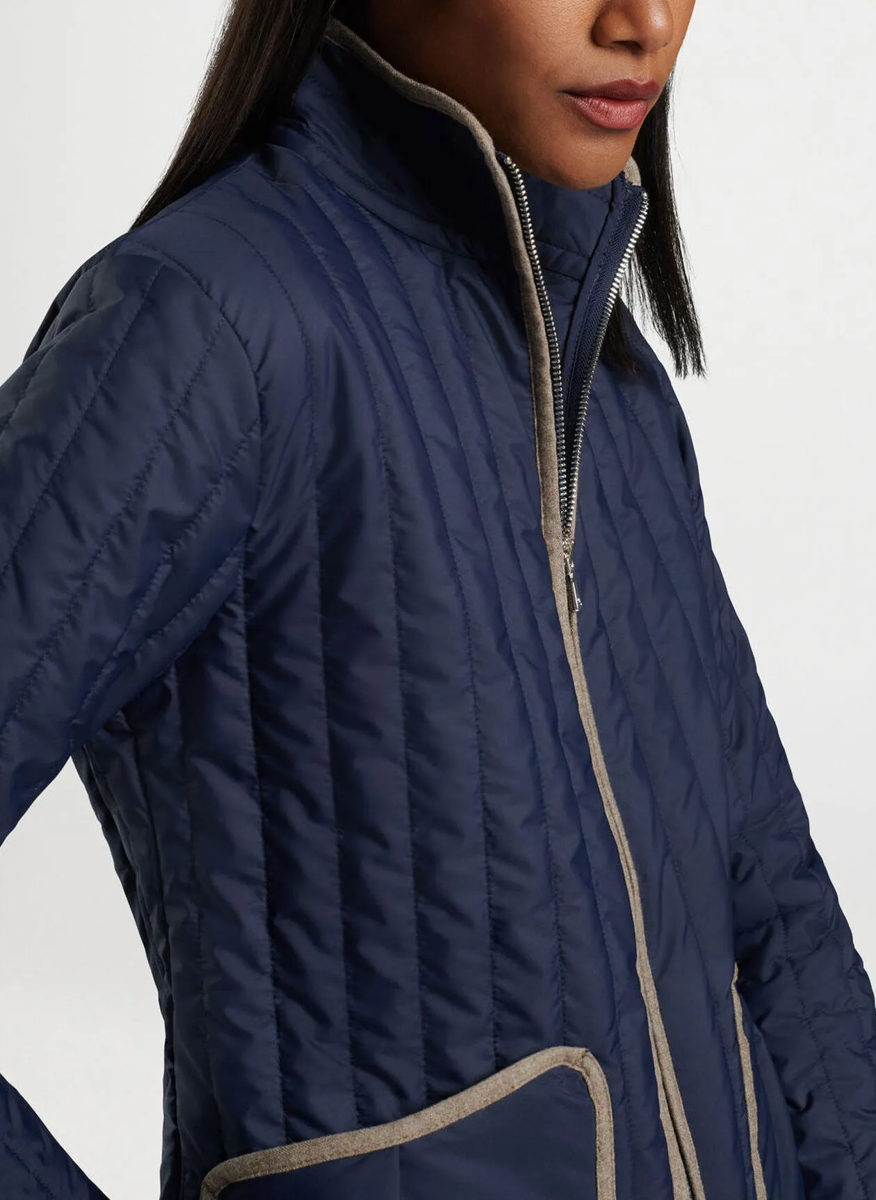 Peter Millar Womens Pippin Quilted Travel Jacket - NAVY
