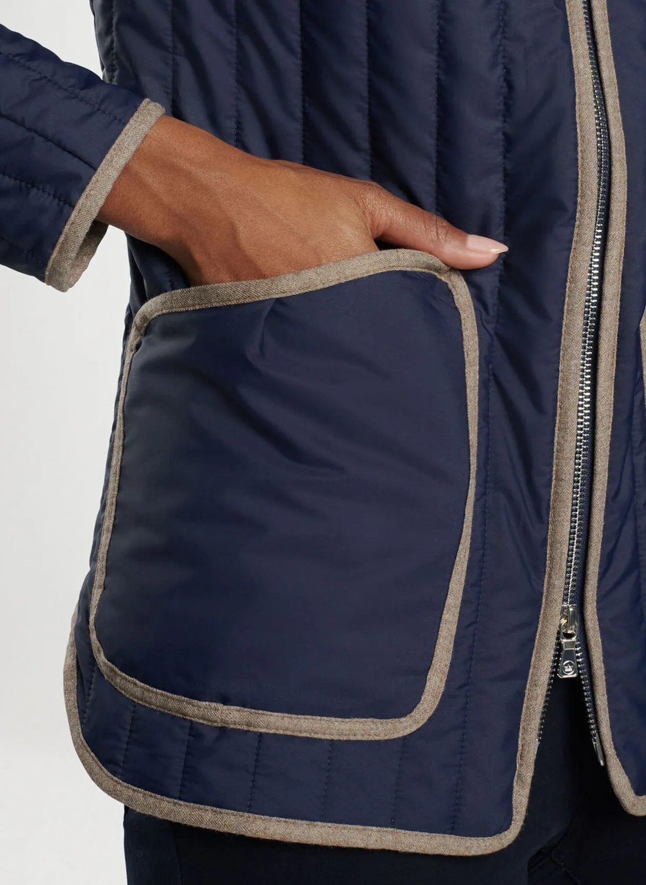 Peter Millar Womens Pippin Quilted Travel Jacket - NAVY