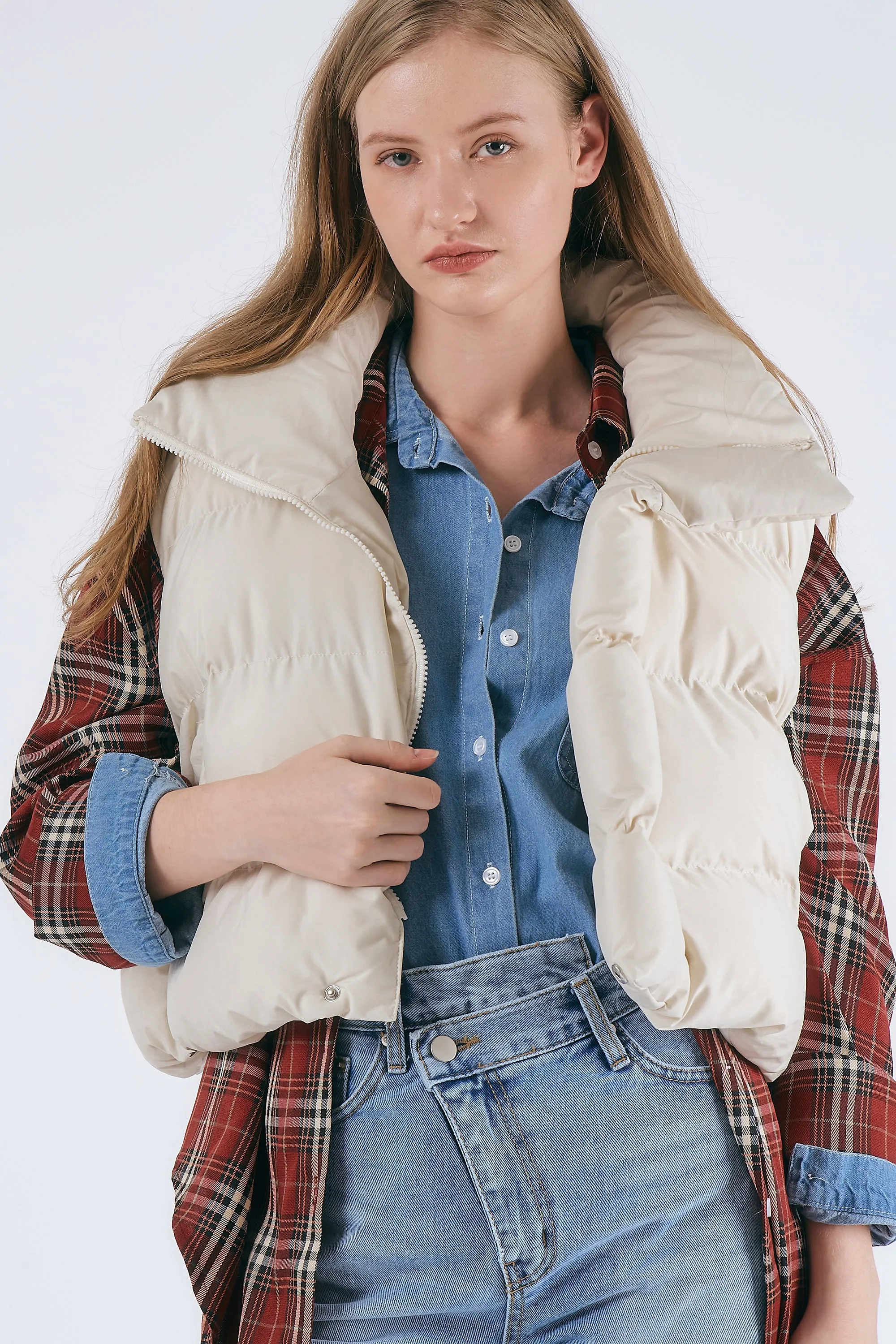 Phoebe Cropped Puffer Vest