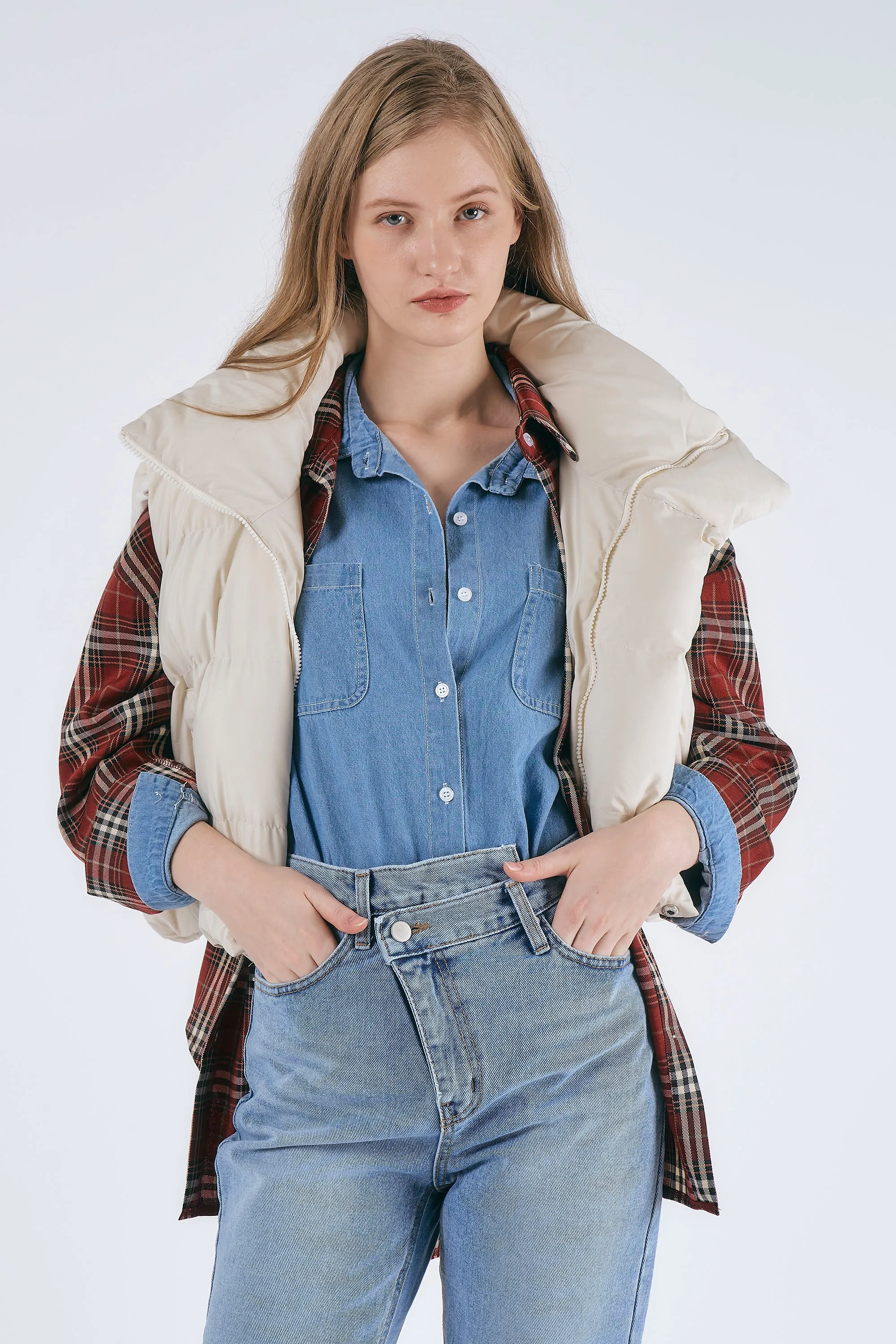 Phoebe Cropped Puffer Vest