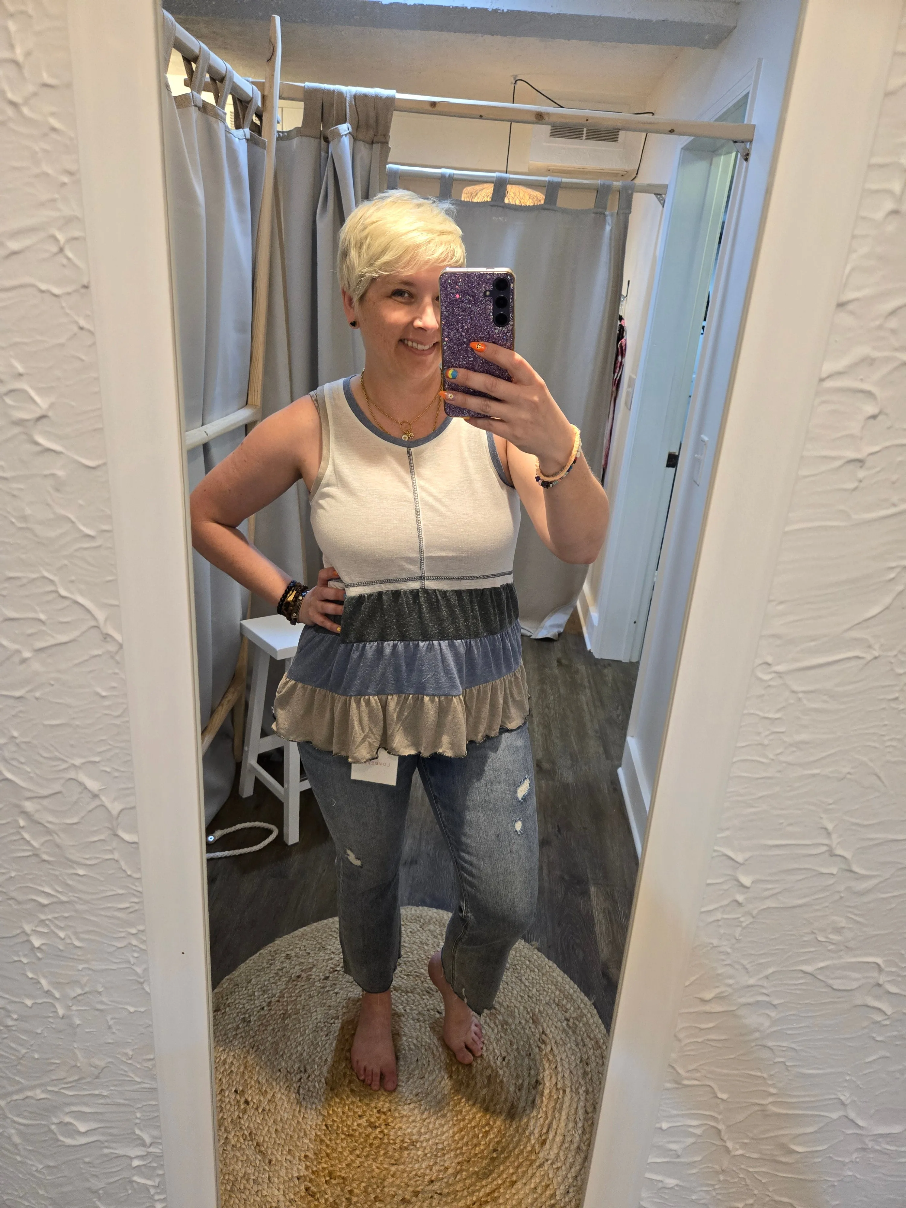 Pieced Peplum Tank