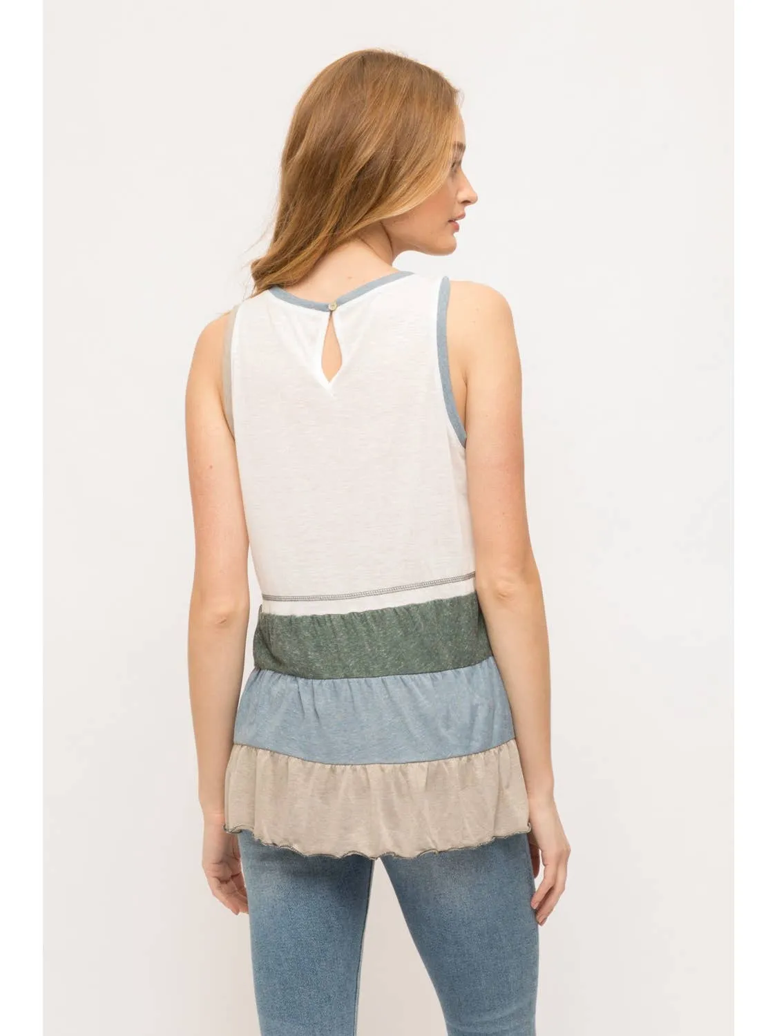 Pieced Peplum Tank